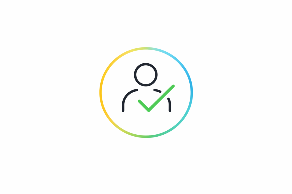 colorful user icon with checkmark